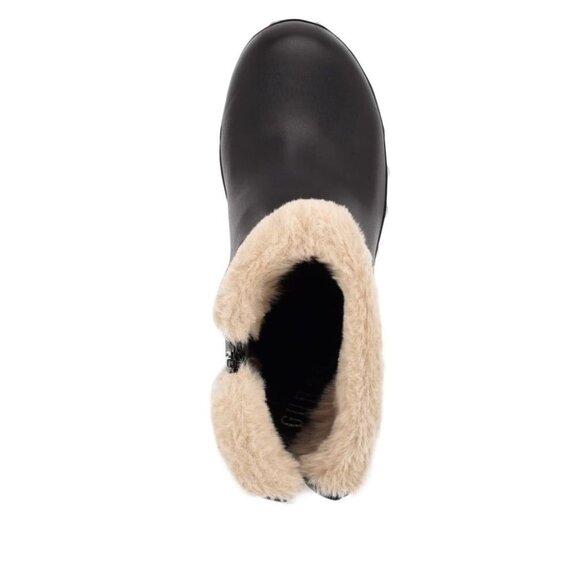Guess Women’s Leather Booties Faux Fur & Studded Block Heels In Black Size 8.5 - Picture 4 of 7